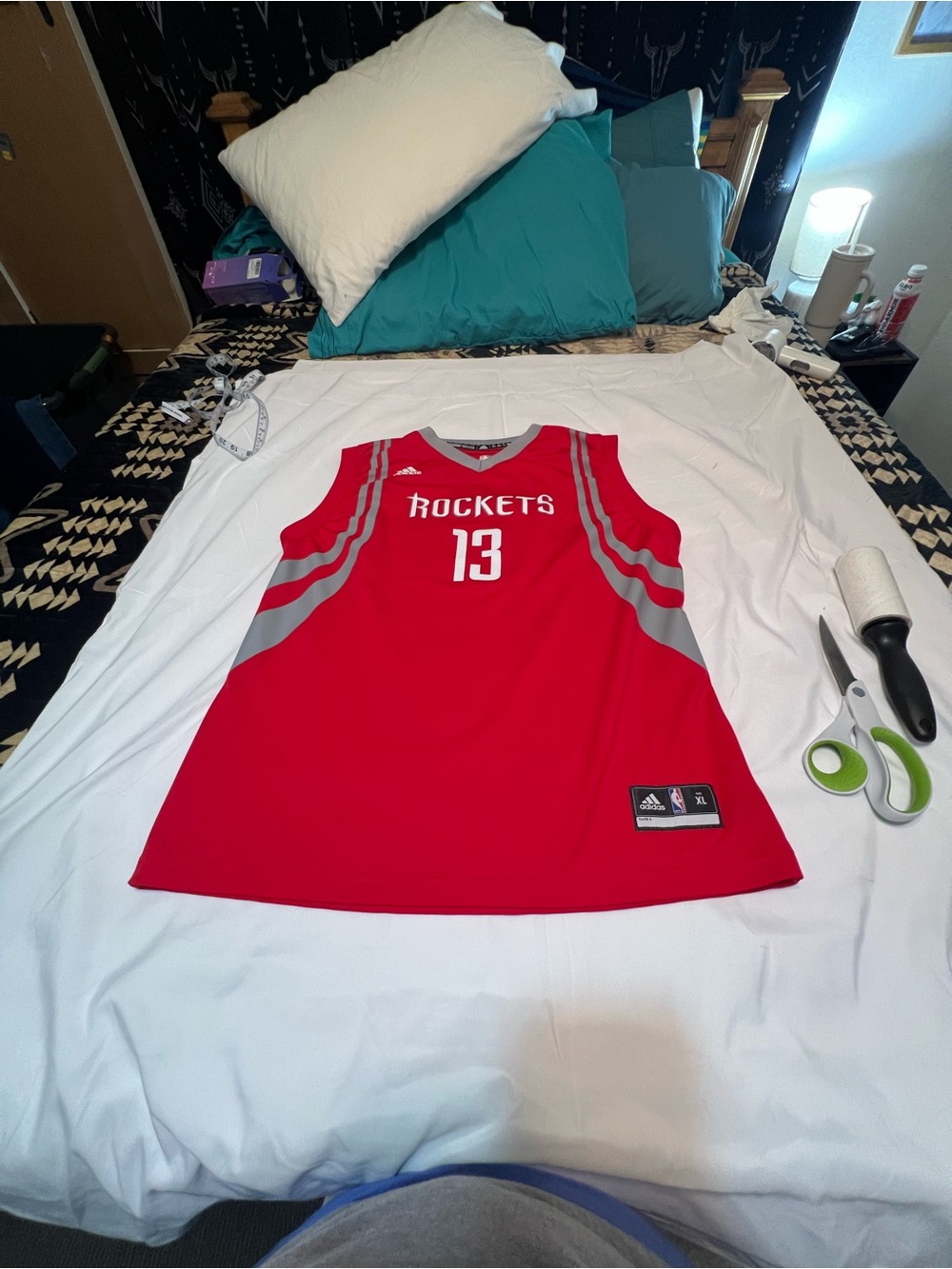 Kids Red NBA Adidas Jersey Detail
